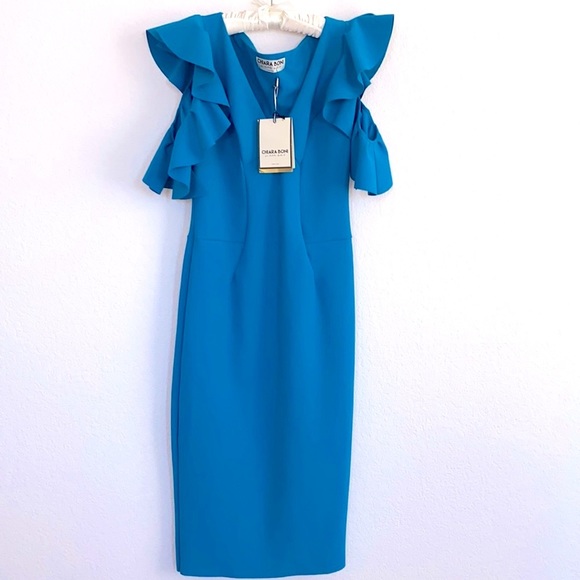CHIARA BONI V-Neck Knee-Length Dress Size: Small Sz 42 - Picture 5 of 16